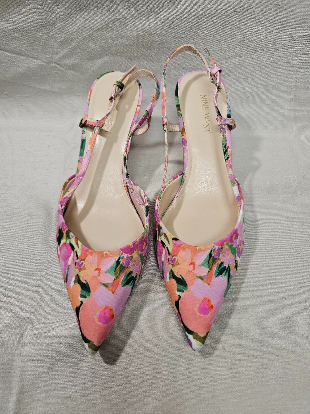 Nine West Women's Floral Slingback Shoes Size 8.5M